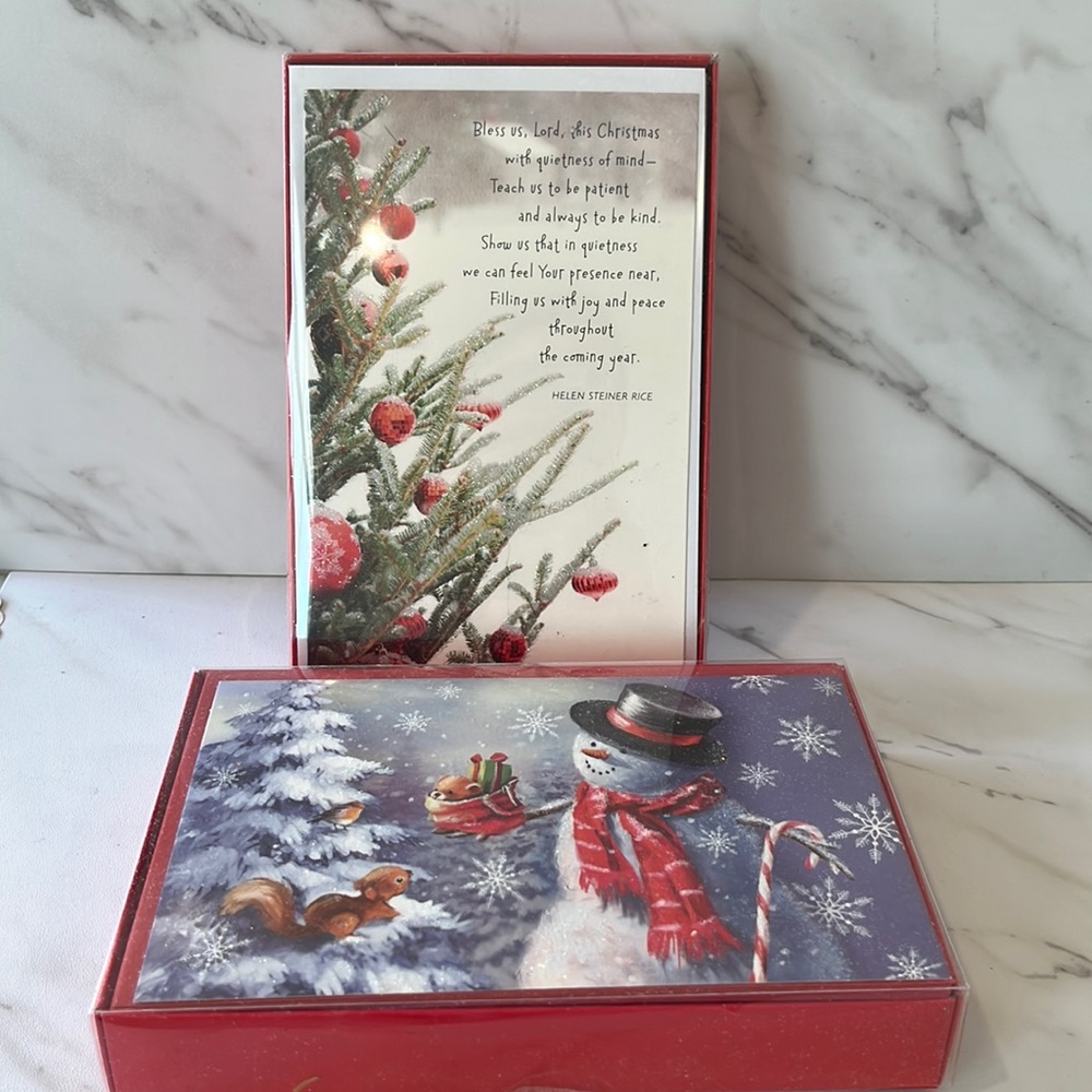 NEW American Greeting & Helen Steiner Christmas card set snowman